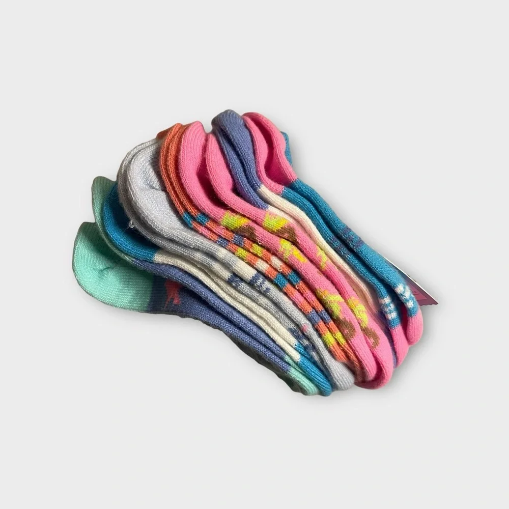 Cat & Jack Sloth On The Beach Theme No-Show Socks Size S